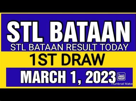 stl bataan result today 2023|STL RESULT Today, Friday, March 3, 2023 .